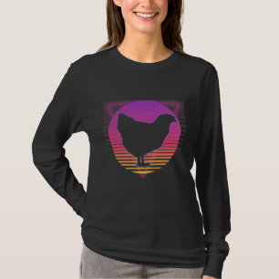 T-shirt Vaporwave rétro de poulet à la ferme