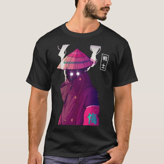 T-shirt Vaporwave Samurai Warrior New Urban Japanese Style (Devant)