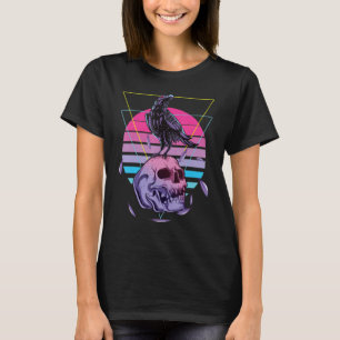 T-shirt Vaporwave Sket Crow Halloween Rétro esthétique
