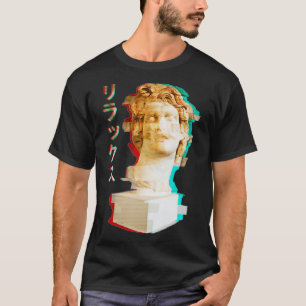 T-shirt Vaporwave Statue grecque Helios avec Glitc esthéti