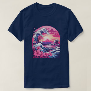 T-shirt Vaporwave Synthwave des années 80 Japon Grande vag
