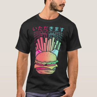 T-shirt Vaporwave Synthwave Retrowave Burger et Fries Fas