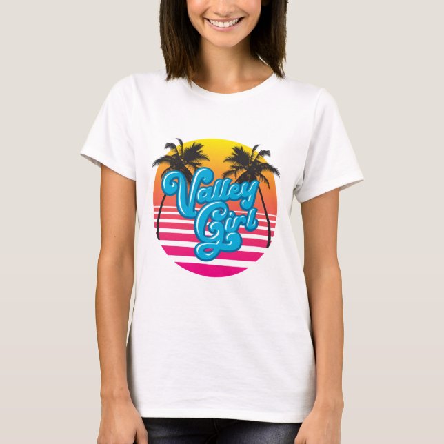 T-shirt Vaporwave Valley Girl Light (Devant)