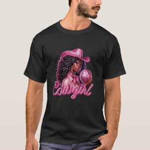 T-shirt Vaqueuse noire rétro Western Femmes afro-américain