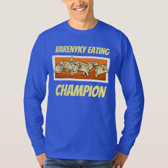 T-shirt Varenyky Perogy mangeant la chemise de champion (Devant)