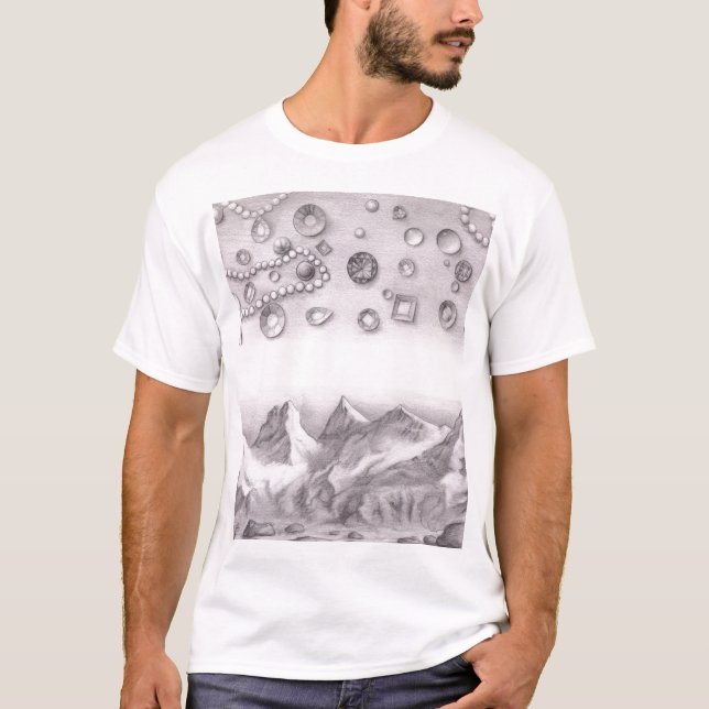 T-shirt Variations de pierres précieuses et perles à facet (Devant)