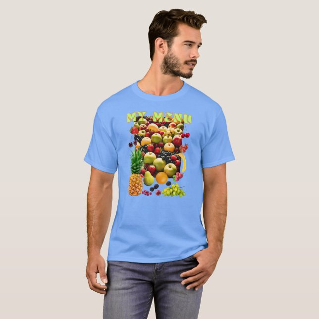 T-shirt Variété de fruits frais avec un slogan (Devant entier)