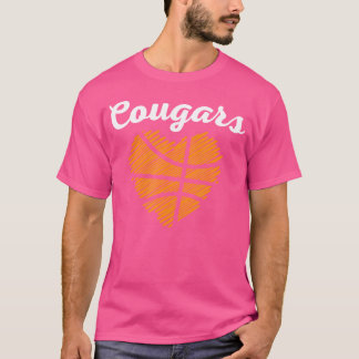 T-shirt Varsity Blues Gold Cougars Heart Basketball - U
