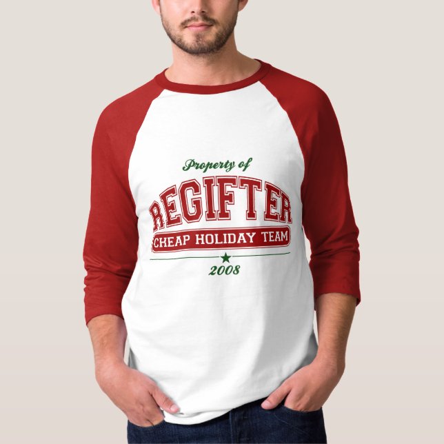 T-shirt Varsity ÉQUIPE de vacances bon marché REGIFTER (Devant)