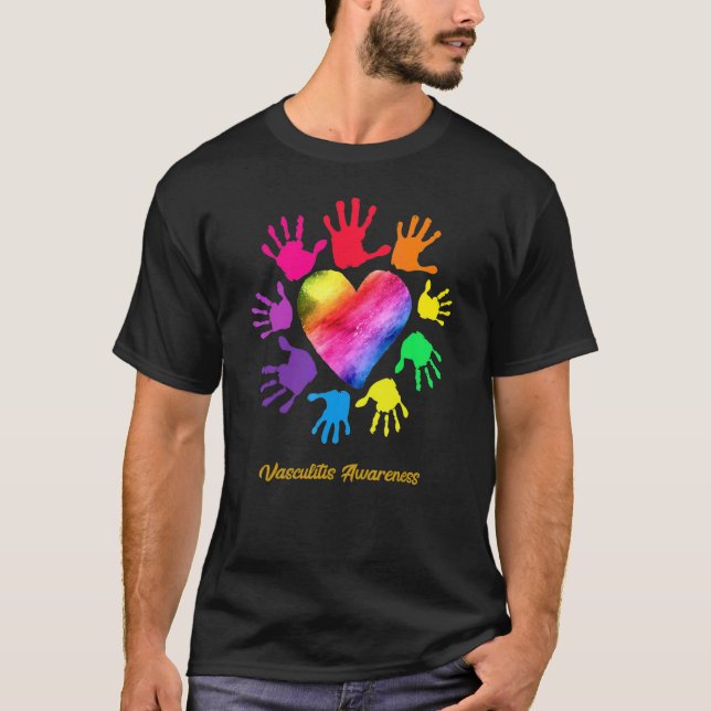 T-shirt Vasculite Mains de sensibilisation Vasculite (Devant)