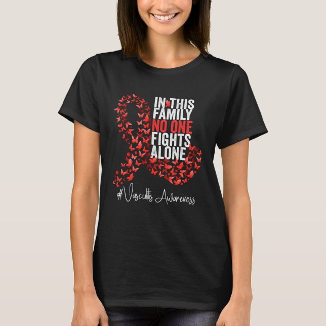 T-shirt Vasculitis Awareness Month Red Ribbon (Devant)