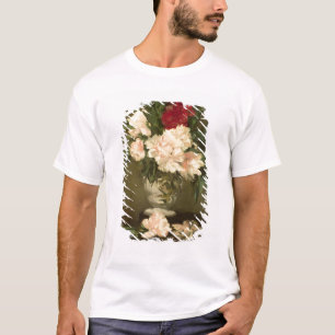 T-shirt Vase à Manet de pivoines sur un petit piédesta