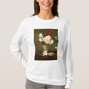 T-shirt Vase à Manet   de pivoines sur un petit piédesta