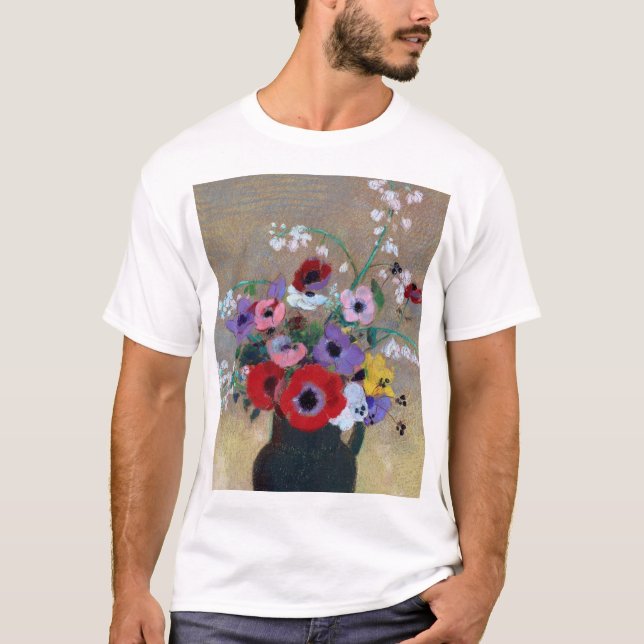 T-shirt Vase aux fleurs mixtes, Redon (Devant)