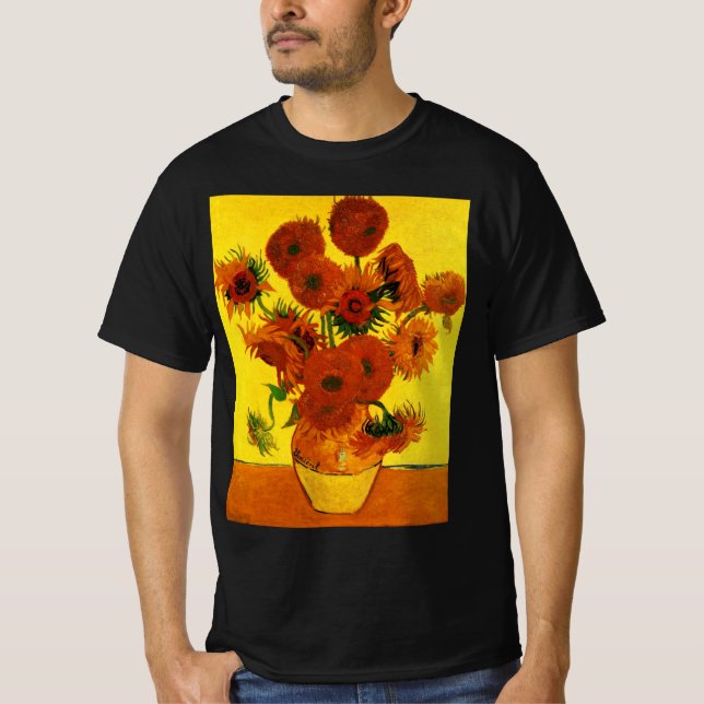 T-shirt Vase avec 15 tournesols Vincent van Gogh (Devant)