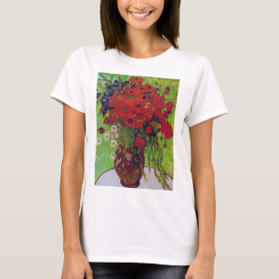 T-shirt Vase avec des fleurs de Cornouailles et des pavots