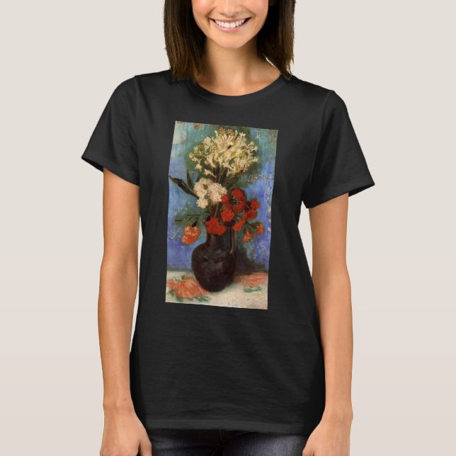 T-shirt Vase avec des oeillets de Vincent van Gogh (Devant)