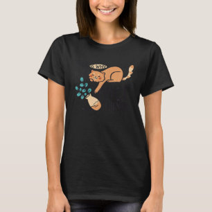 T-shirt Vase de fleur de chat
