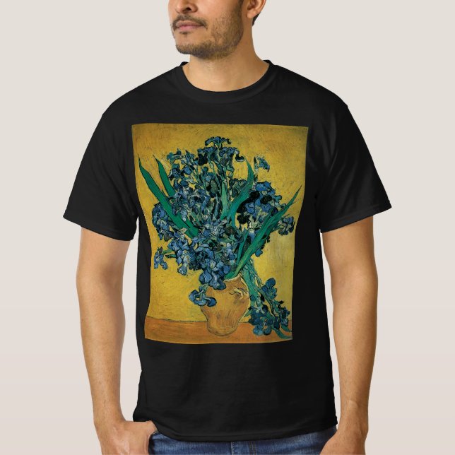 T-shirt Vase de fleurs avec des iris de Vincent van Gogh (Devant)