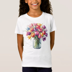 T-Shirt Vase de fleurs de tulipe