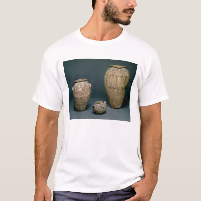 T-shirt Vase décoré de diverses frises des animaux et (Devant)