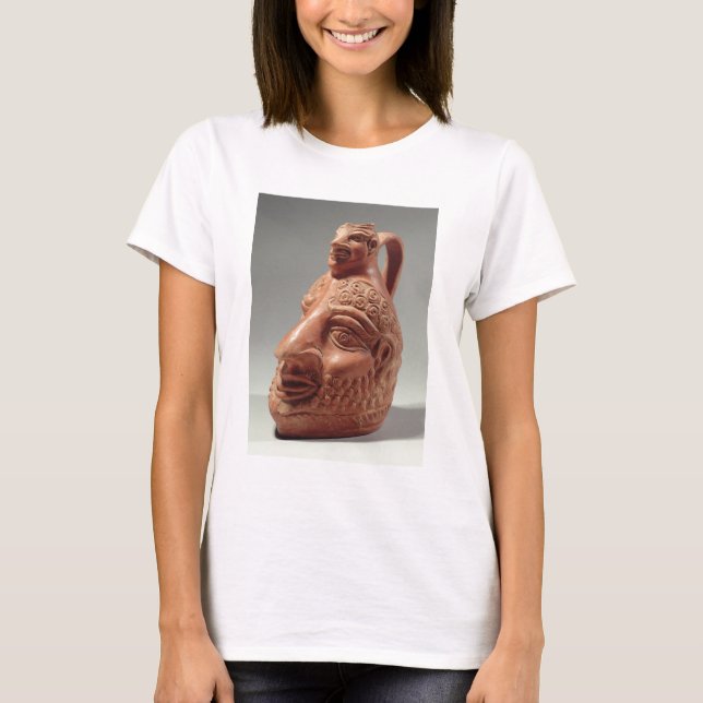 T-shirt Vase en forme de tête double, c.400 AD (poterie) (Devant)