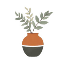 Vase en Terracotta Bohème Minimaliste Feuilles Bot