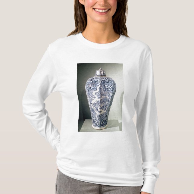 T-shirt Vase octogonal à "Mei- P'ing" avec le blanc (Devant)