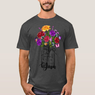 T-shirt Vase vintage De Papillon Fleur sauvage Coloré Gma