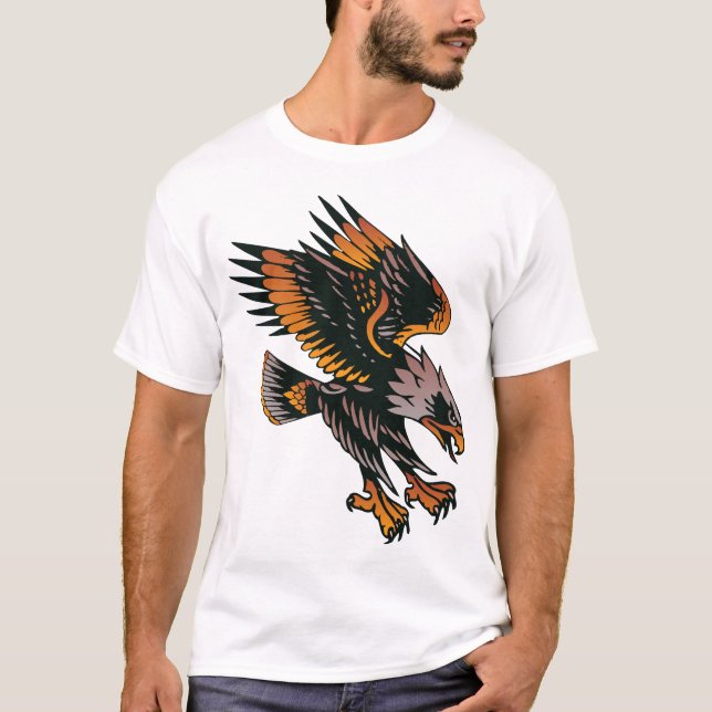 T-shirt vautour aigle old school tattoo (Devant)