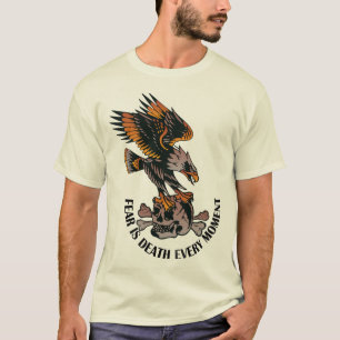 T-shirt vautour aigle tete de mort crane citation old scho
