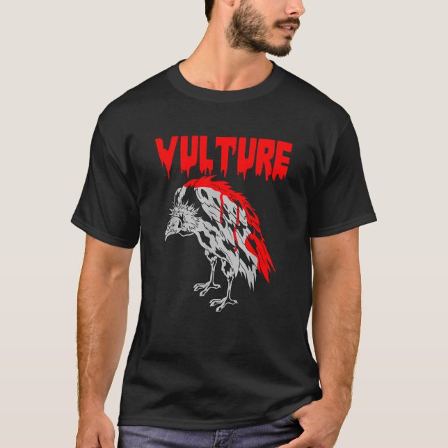 T-shirt Vautour de Carrion Éffrayant Oiseau Animal Scaveng (Devant)