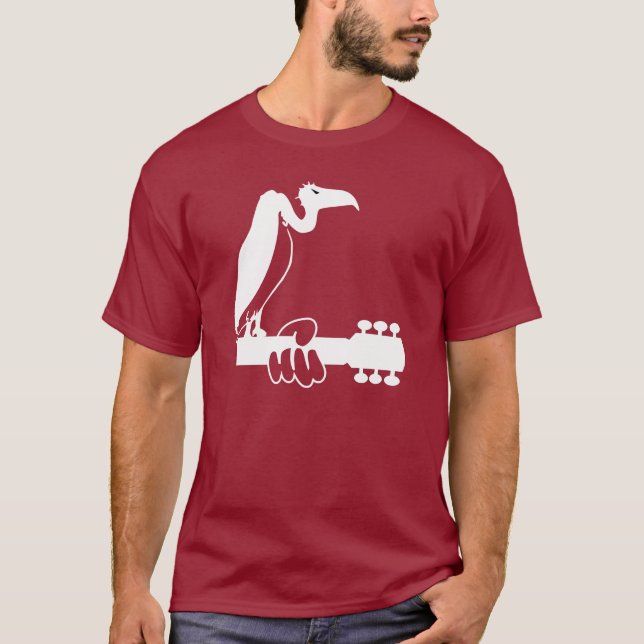T-shirt Vautour sur un cou de guitare (Devant)
