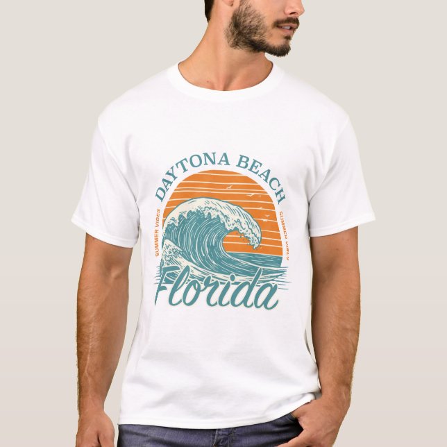 T-shirt Vave Bonjour à Sunshine - Daytona Beach Retro Tee (Devant)