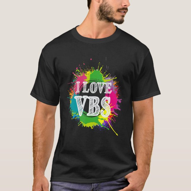 T-shirt Vbs Crew Vacation Bible School Paint Splatter (Devant)
