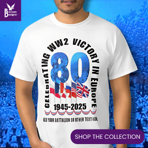 T-shirt VE DAY 80e anniversaire Victoire en Europe 2ÈME GU