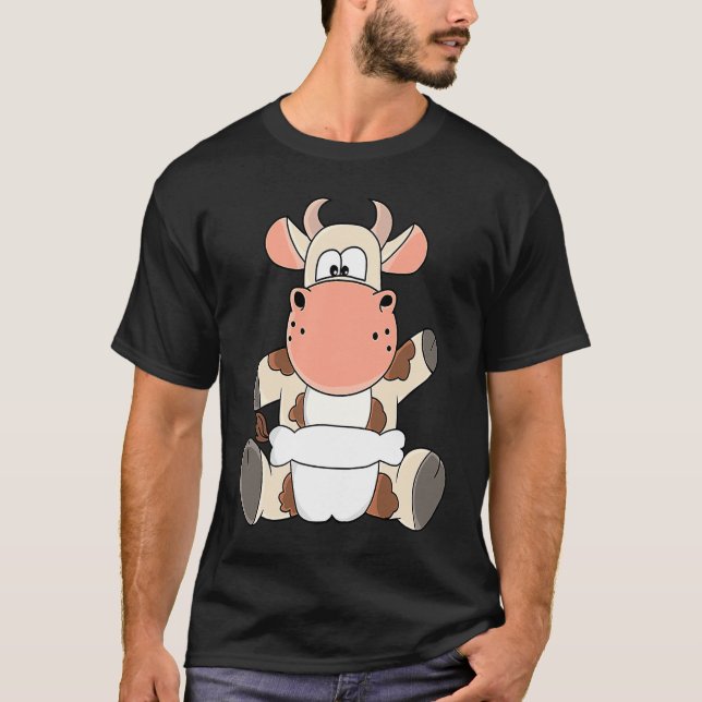 T-shirt Veau De Vache Bébé Avec Diapeurs (Devant)