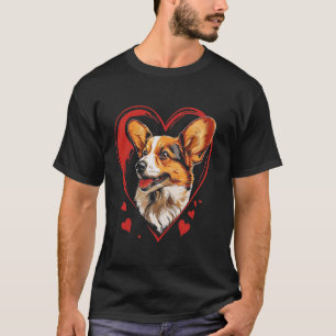 T-shirt Vecteur de chien Corgi de la Saint-Valentin