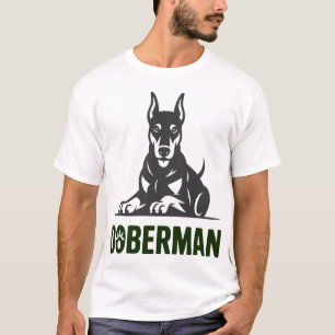 T-shirt Vecteur de chien Doberman 2 couleurs