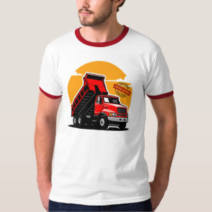 T-shirt Vecteur de défi de construction de camion à benne