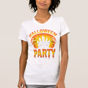 T-shirt Vecteur de fête de maison hantée Halloween