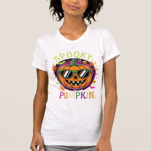T-shirt Vecteur de lunettes de soleil citrouille effrayant