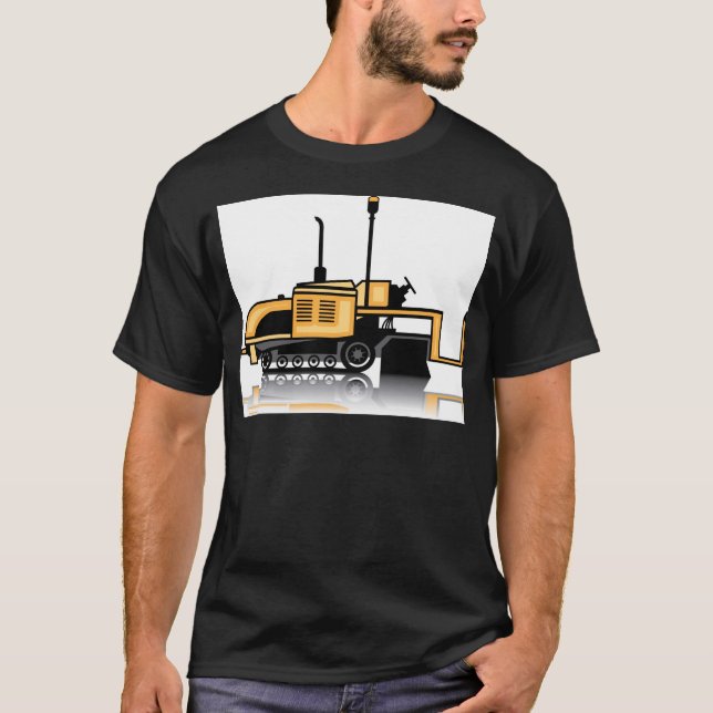 T-shirt Vecteur de machine à paver d'asphalte (Devant)