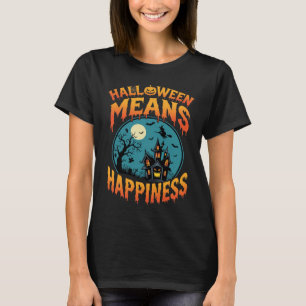 T-shirt Vecteur de maison hantée de bonheur d'Halloween