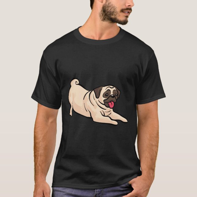 T-shirt Vecteur de Pug mignon classique 362 (Devant)