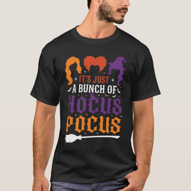 T-shirt Vecteur de typographie de sorcière Hocus Pocus Hal (Devant)