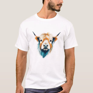 T-shirt Vecteur de vaches Highland avec des couleurs vives