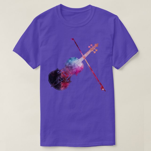 T-shirt Vecteur de violon de galaxie (Design devant)