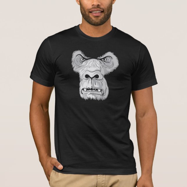 T-shirt vecteur de visage de gorille (Devant)