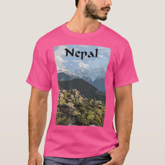 T-shirt Vecteur de voyage Népal